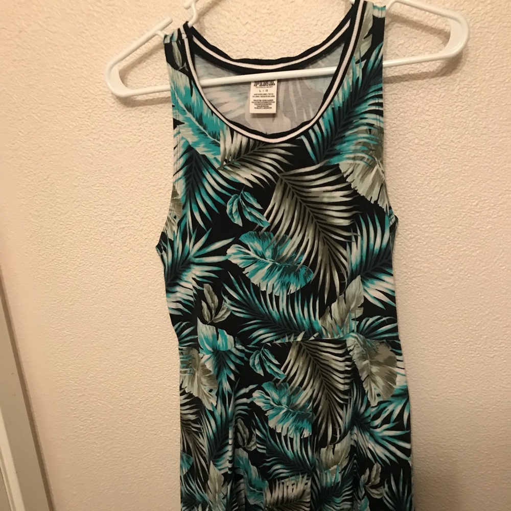 Leaf print skater dress